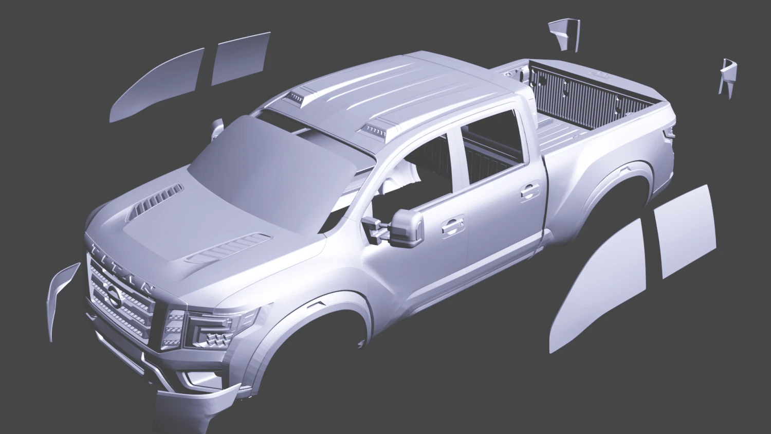 Carroceria crawler nissan titan 313mm Modelo de Impressão 3D .c4d .max .obj .3ds .fbx .stl .blend 