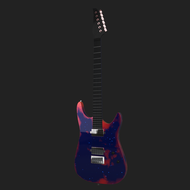 Electric guitar 3D 모델 .c4d .max .obj .3ds .fbx .stl .blend 