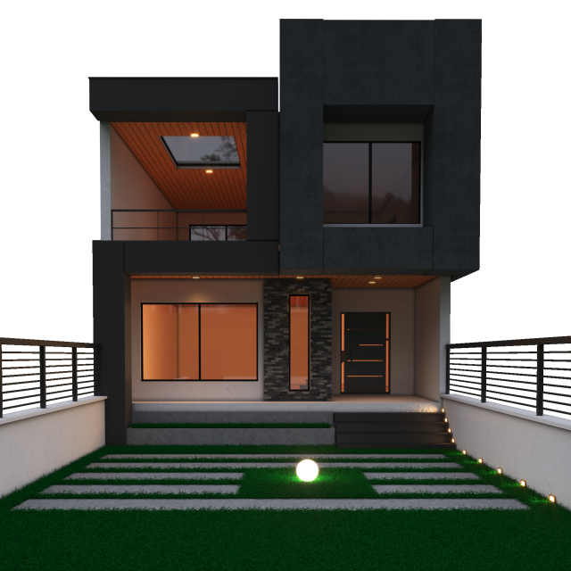 Modern house 3D 模型 .c4d .max .obj .3ds .fbx .stl .blend 