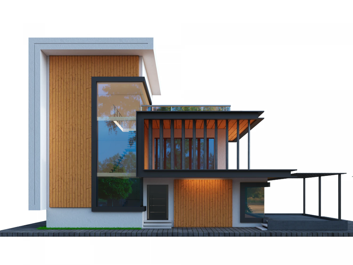 Modern exterior 3D Model .c4d .max .obj .3ds .fbx .stl .blend
