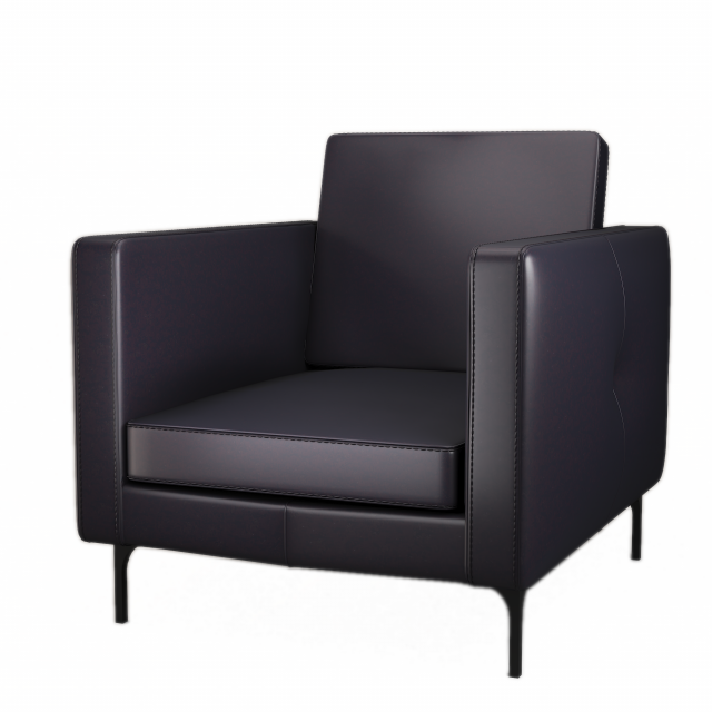 Leather Armchair 3D Model .c4d .max .obj .3ds .fbx .stl .blend 