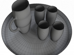 Pitcher and glass 01 Modèle 3D
