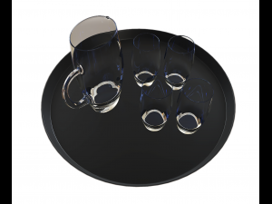 Pitcher and glass 01 3D Model