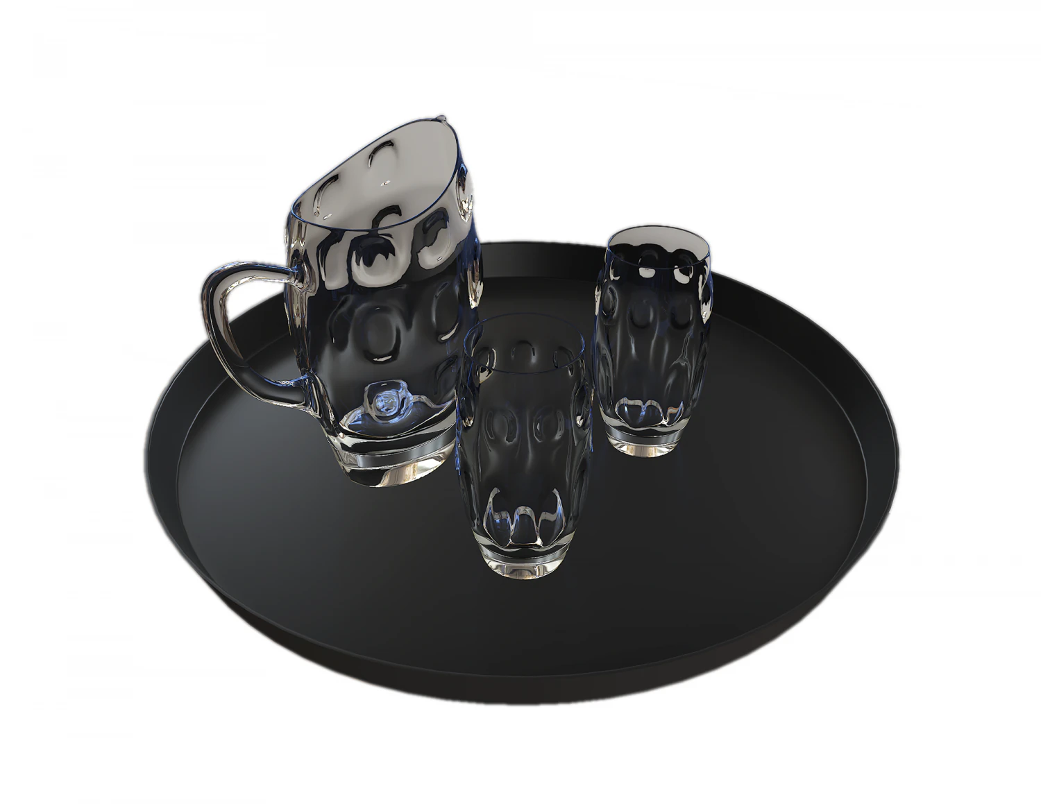 Pitcher and glass 02 3D Model .c4d .max .obj .3ds .fbx .stl .blend