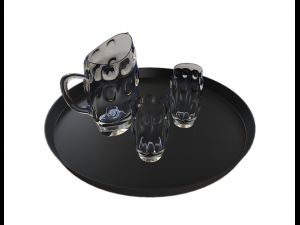 Pitcher and glass 02 3D Model