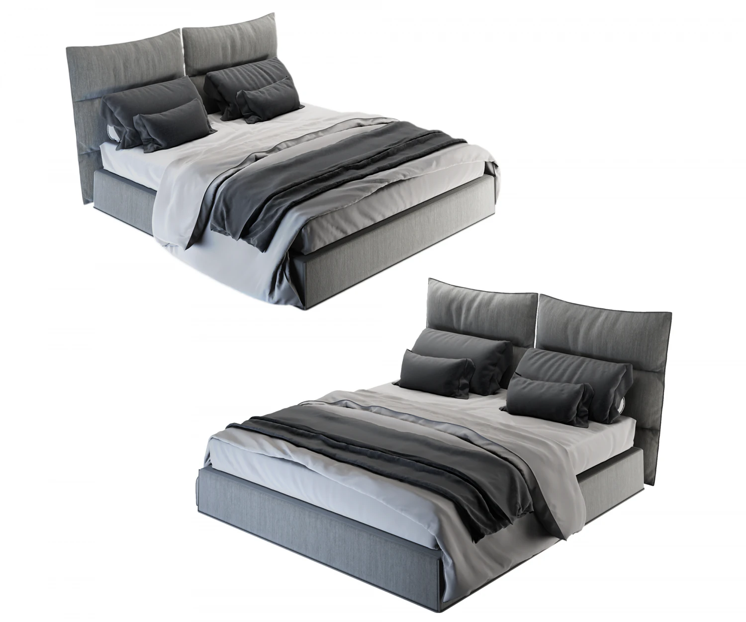 Bed 02 3D Model .c4d .max .obj .3ds .fbx .stl .blend 