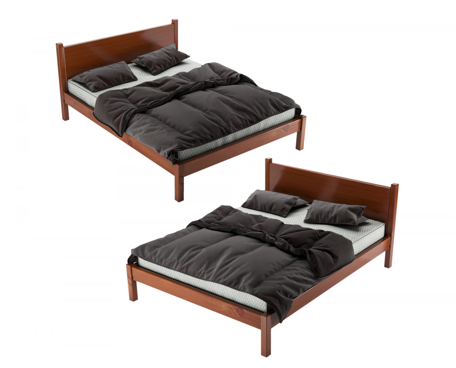 Bed 03 3D Model .c4d .max .obj .3ds .fbx .stl .blend