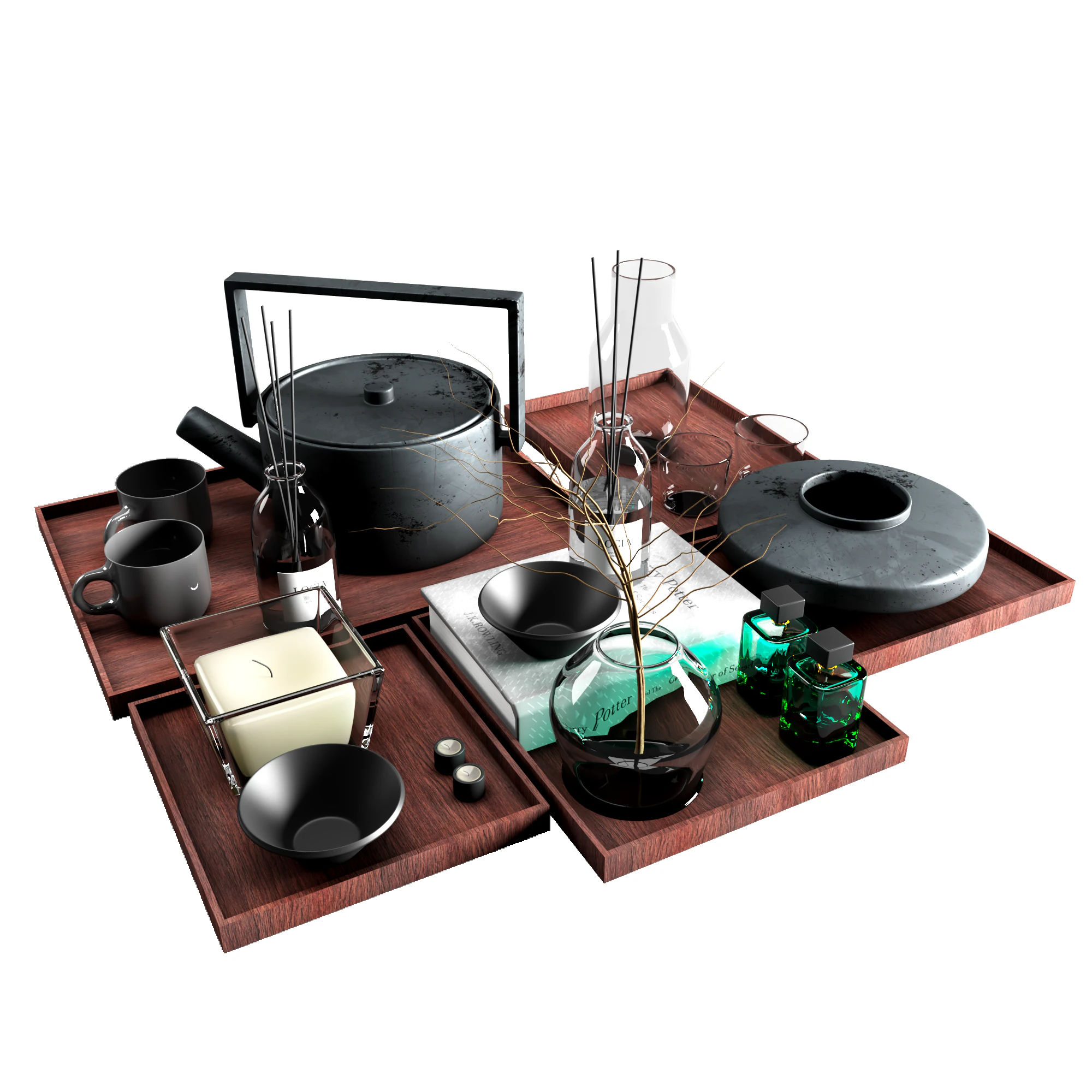 Decorative set 3D Model .c4d .max .obj .3ds .fbx .stl .blend 
