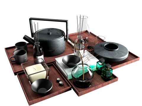 Conjunto decorativo Modelo 3D