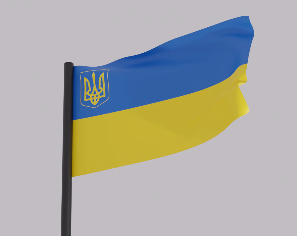 Ukraine flag 3D Model .c4d .max .obj .3ds .fbx .stl .blend