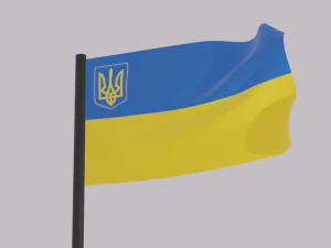 Ukraine flag 3D Model