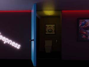 WC low poly Modelo 3D