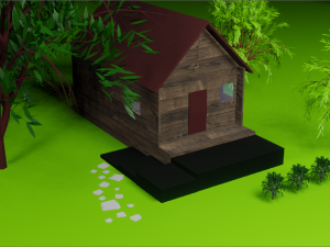 Low poly willage Modelo 3D
