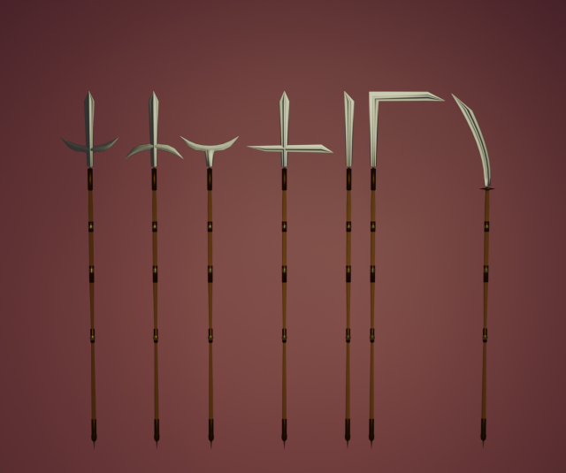 Yari Variants Seven Variations 3D 모델 .c4d .max .obj .3ds .fbx .stl .blend 