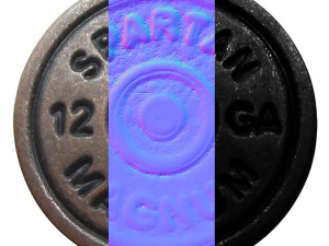 Bot&otilde;es met&aacute;licos Modelo 3D