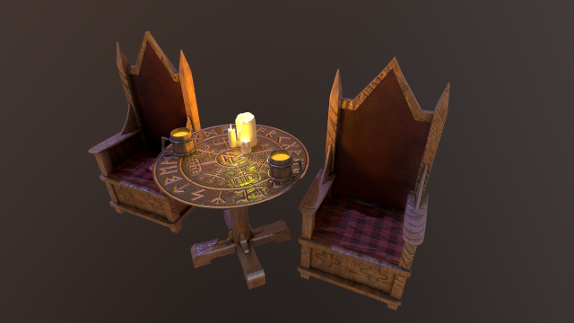 Table and chairs 3Dモデル .c4d .max .obj .3ds .fbx .stl .blend 