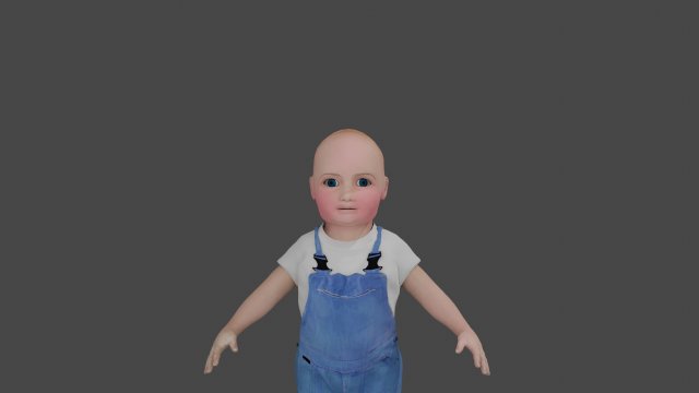 Bambino truccato del fumetto per le rime Modello 3D .c4d .max .obj .3ds .fbx .stl .blend 