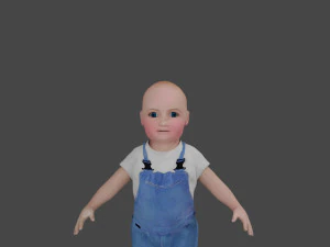 Beb&eacute; ama&ntilde;ado de dibujos animados para rimas Modelo 3D