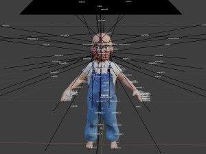 Bambino truccato del fumetto per le rime Modello 3D