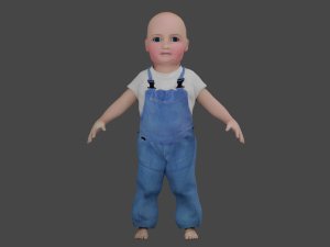 Bambino truccato del fumetto per le rime Modello 3D