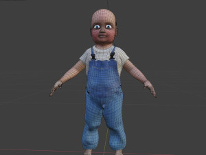 Bambino truccato del fumetto per le rime Modello 3D