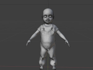 Bambino truccato del fumetto per le rime Modello 3D