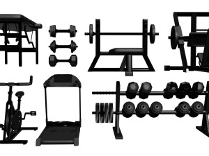 Gym Machines Collection 3D मॉडल
