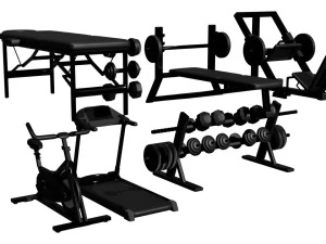 Gym Machines Collection 3D Model