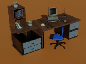 Meja kantor tahun sembilan puluhan Model 3D