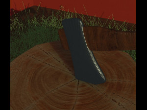 Axe in the stump 3D 模型