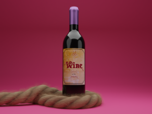 Wine bottle with rope Modelo 3D