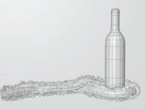 Wine bottle with rope 3D Model