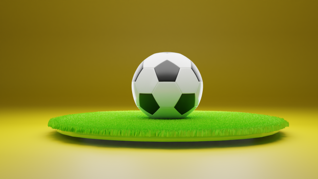 Soccer ball on grass 3D Model .c4d .max .obj .3ds .fbx .stl .blend