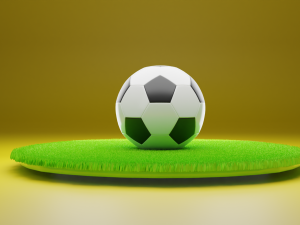 Soccer ball on grass 3D Model