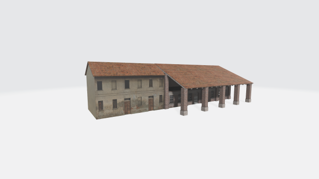 Italian farm cascina old barn obj skp 3D 模型 .c4d .max .obj .3ds .fbx .stl .blend 