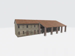 Итальянская ферма Cascina Old Barn obj skp 3D Модель