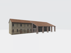Italian farm cascina old barn obj skp 3D 模型