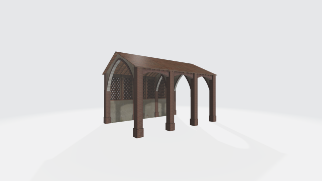 Old italian brick shed 3d obj 3D Model .c4d .max .obj .3ds .fbx .stl .blend 