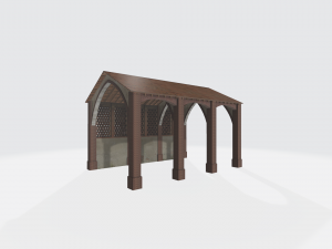Old italian brick shed 3d obj 3D 模型