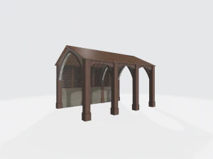 Старый итальянский кирпичный сарай &mdash; 3D модель 3D Модель