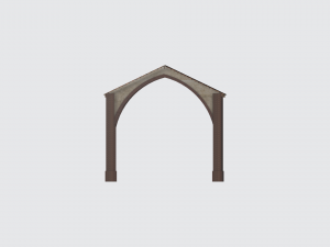Old italian brick shed 3d obj 3D Model