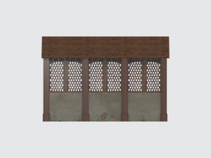 Old italian brick shed 3d obj 3D Model
