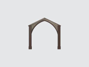 Old italian brick shed 3d obj 3D Model
