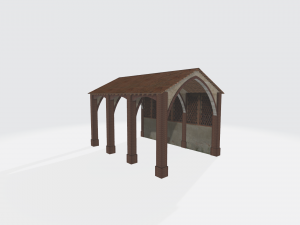 Old italian brick shed 3d obj 3D Model