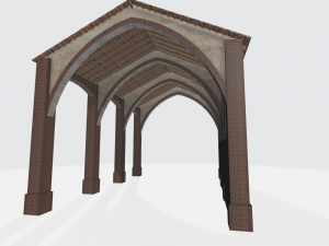 Old italian brick shed 3d obj 3D Model