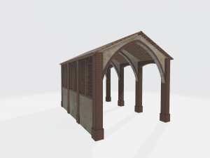 Old italian brick shed 3d obj 3D Model