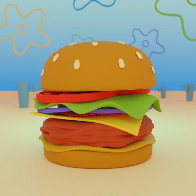 Hamburguer Cangreburguer Modelo 3D .c4d .max .obj .3ds .fbx .stl .blend 