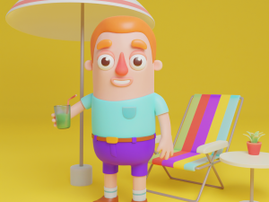 Man vacation Modelo 3D