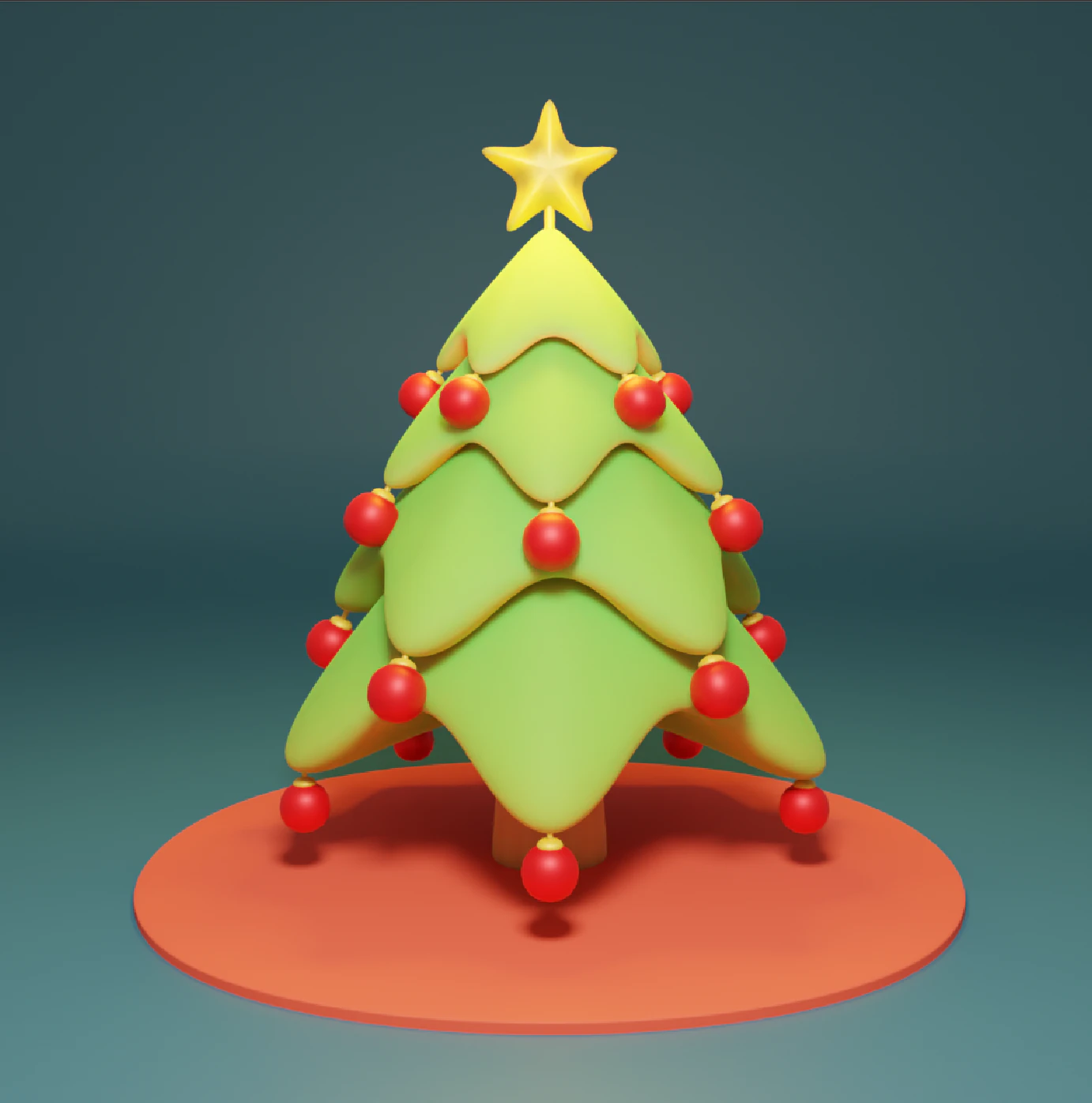 Christmas tree 3D Model .c4d .max .obj .3ds .fbx .stl .blend 