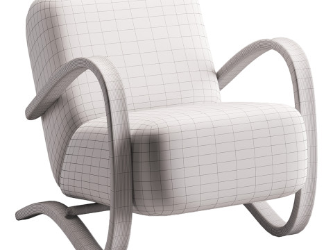 Jindrich Halabala Lounge Chairs in Brown Tibetan Lambswool Modelo 3D